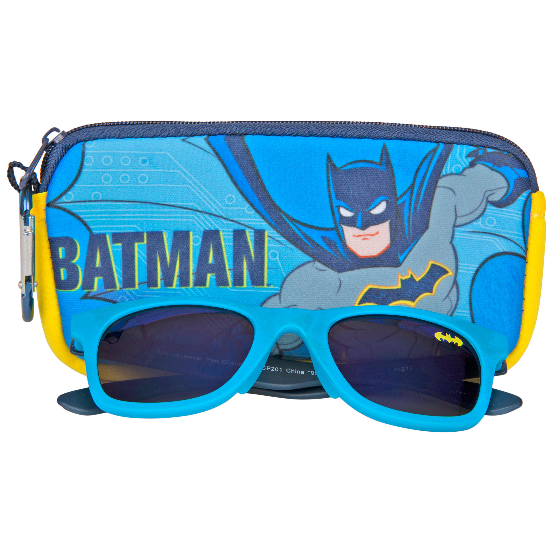 DC Comics Batman Character Kids Sunglasses with Carabiner Pouch